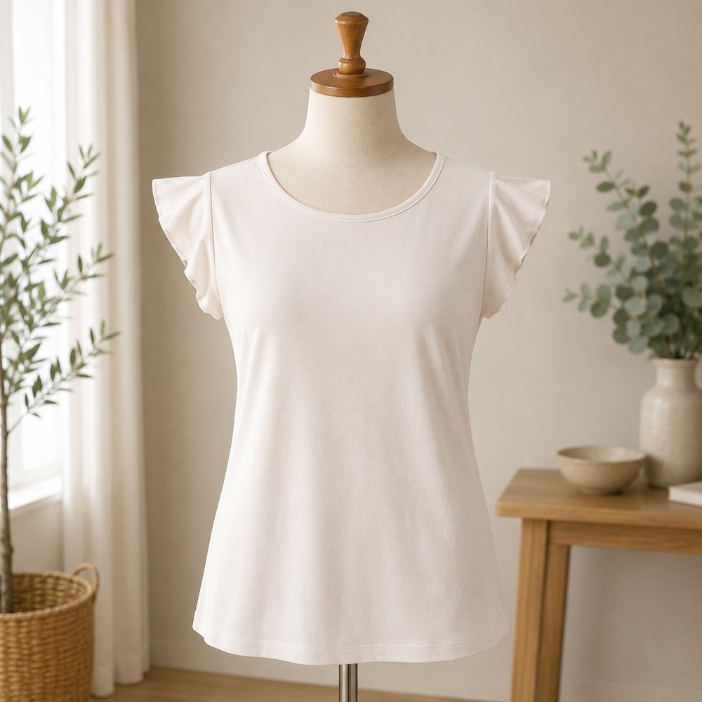 NWT T Tahari Short Sleeve Top Womens Small Sand Beige Satin Trim TH41102NR